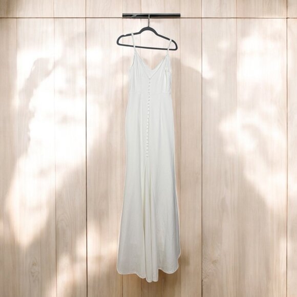 Lulus Feeling of Forever White Sleeveless Mermaid Maxi Dress Size Medium - Picture 6 of 9